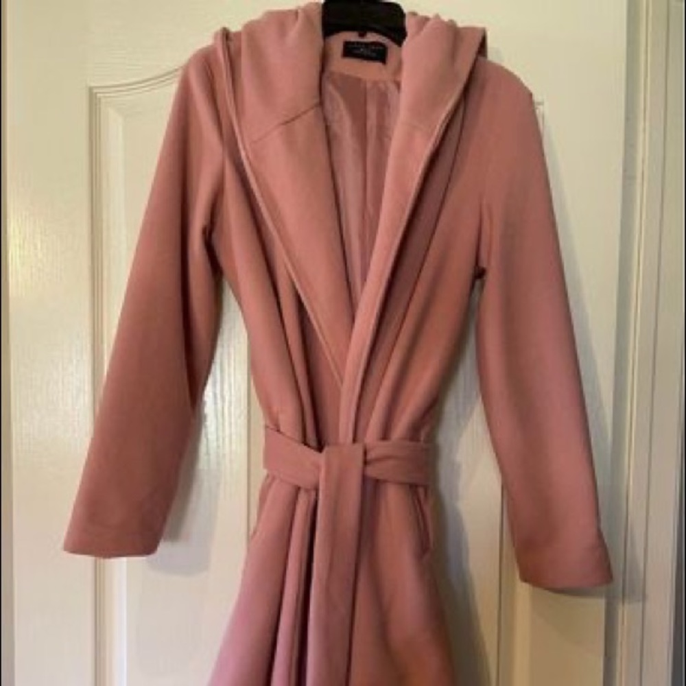 New never worn light pink hooded coat.